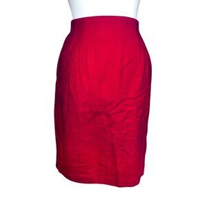 Norton McNaughton Petites Vintage Red Wool Mid-Length Skirt Sz 6 (Small) Womens